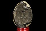 Septarian Dragon Egg Geode - Black Crystals #88504-2